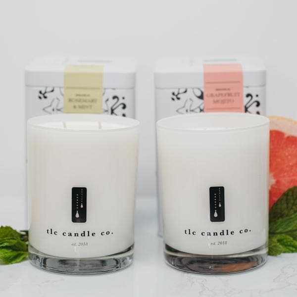 Tranquil Symphony: Experience Luxurious Balance with Rosemary Mint and Grapefruit Mint Soy Candle Gift Set