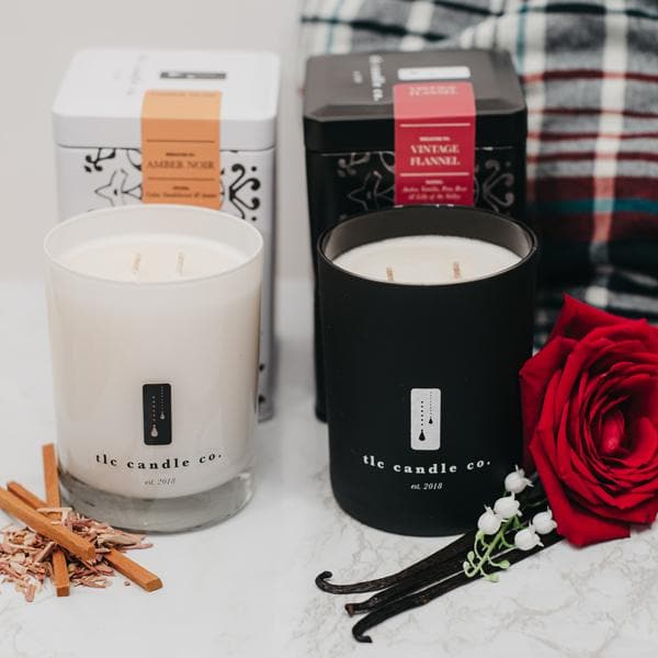 Embrace Serenity: Experience Warmth and Reflection with Our Vintage Flannel and Amber Noir Candle Gift Sets