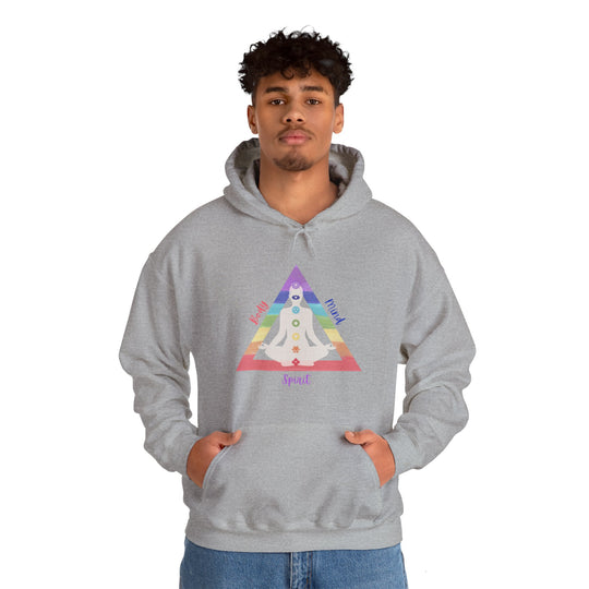 Triangle Connect Body Mind Spirit Chakra Unisex Heavy Blend™ Hooded Sweatshirt