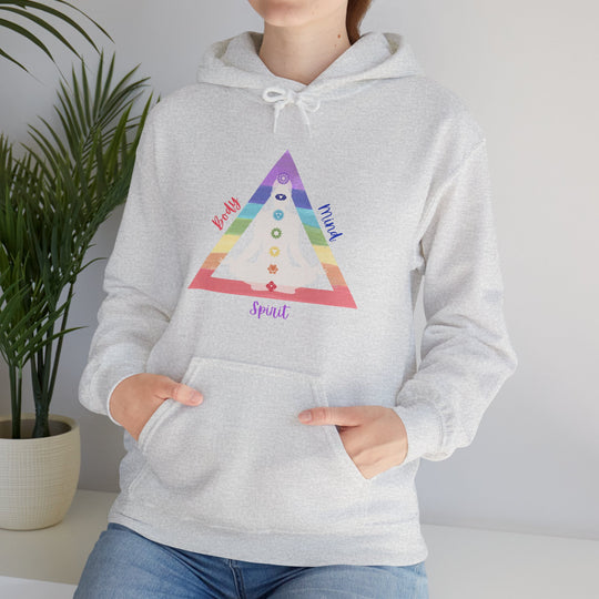 Triangle Connect Body Mind Spirit Chakra Unisex Heavy Blend™ Hooded Sweatshirt