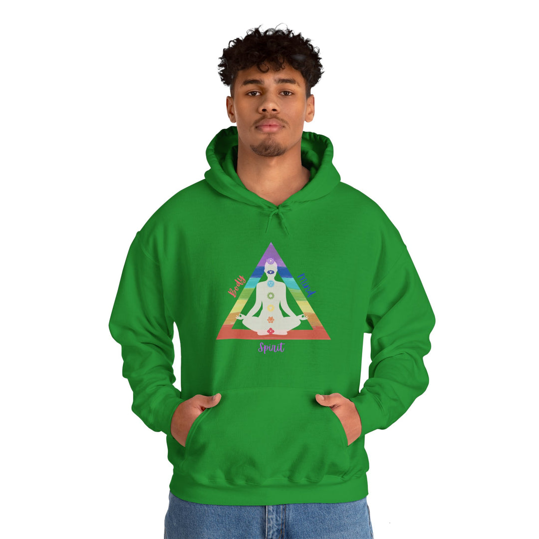 Triangle Connect Body Mind Spirit Chakra Unisex Heavy Blend™ Hooded Sweatshirt