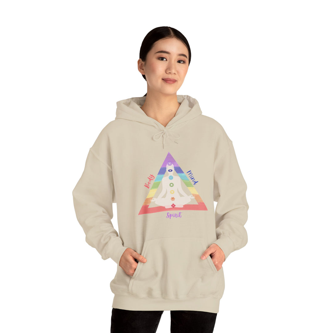 Triangle Connect Body Mind Spirit Chakra Unisex Heavy Blend™ Hooded Sweatshirt