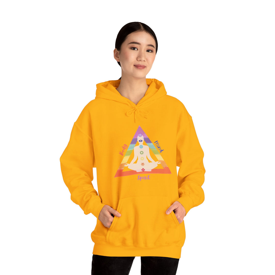 Triangle Connect Body Mind Spirit Chakra Unisex Heavy Blend™ Hooded Sweatshirt