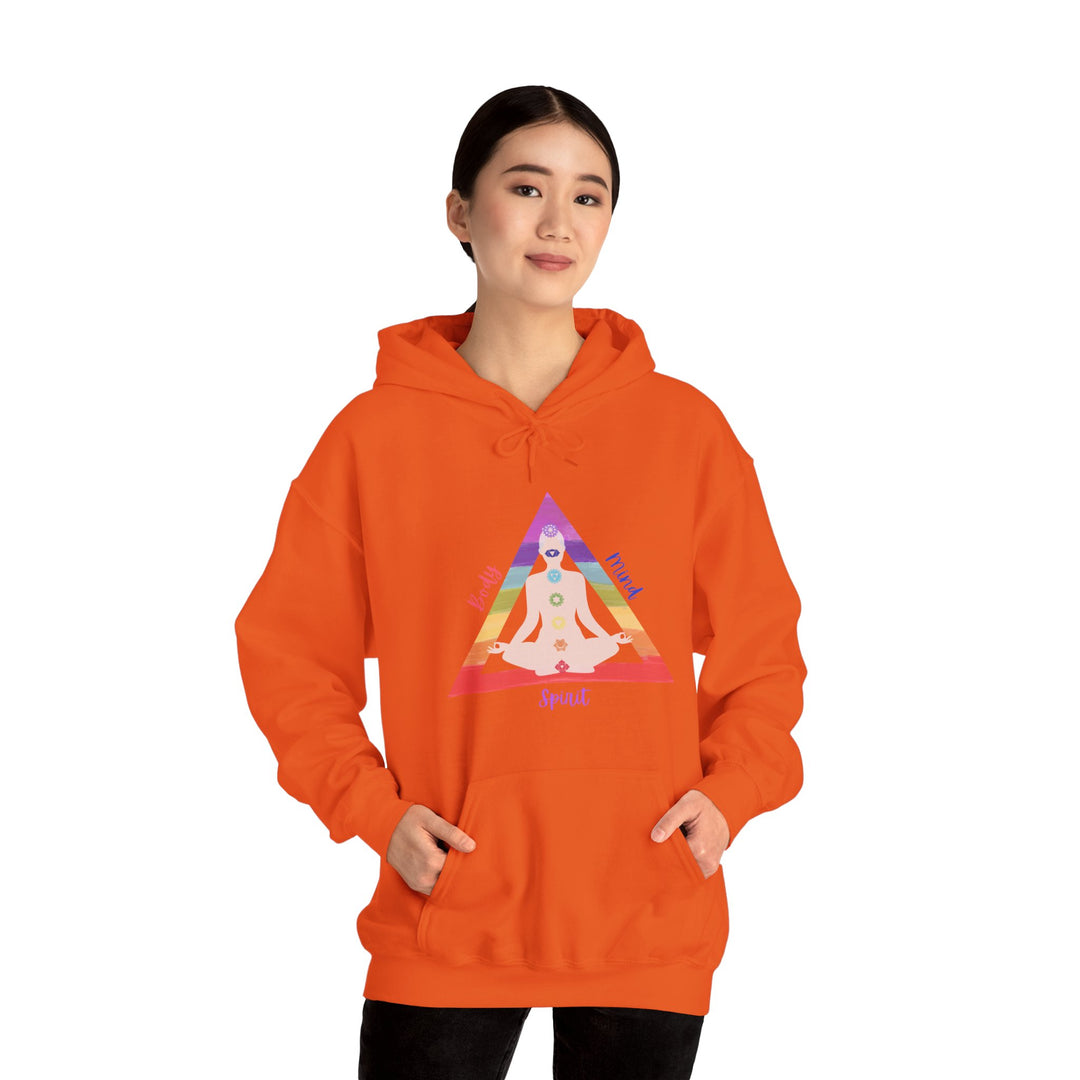 Triangle Connect Body Mind Spirit Chakra Unisex Heavy Blend™ Hooded Sweatshirt