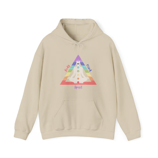 Triangle Connect Body Mind Spirit Chakra Unisex Heavy Blend™ Hooded Sweatshirt