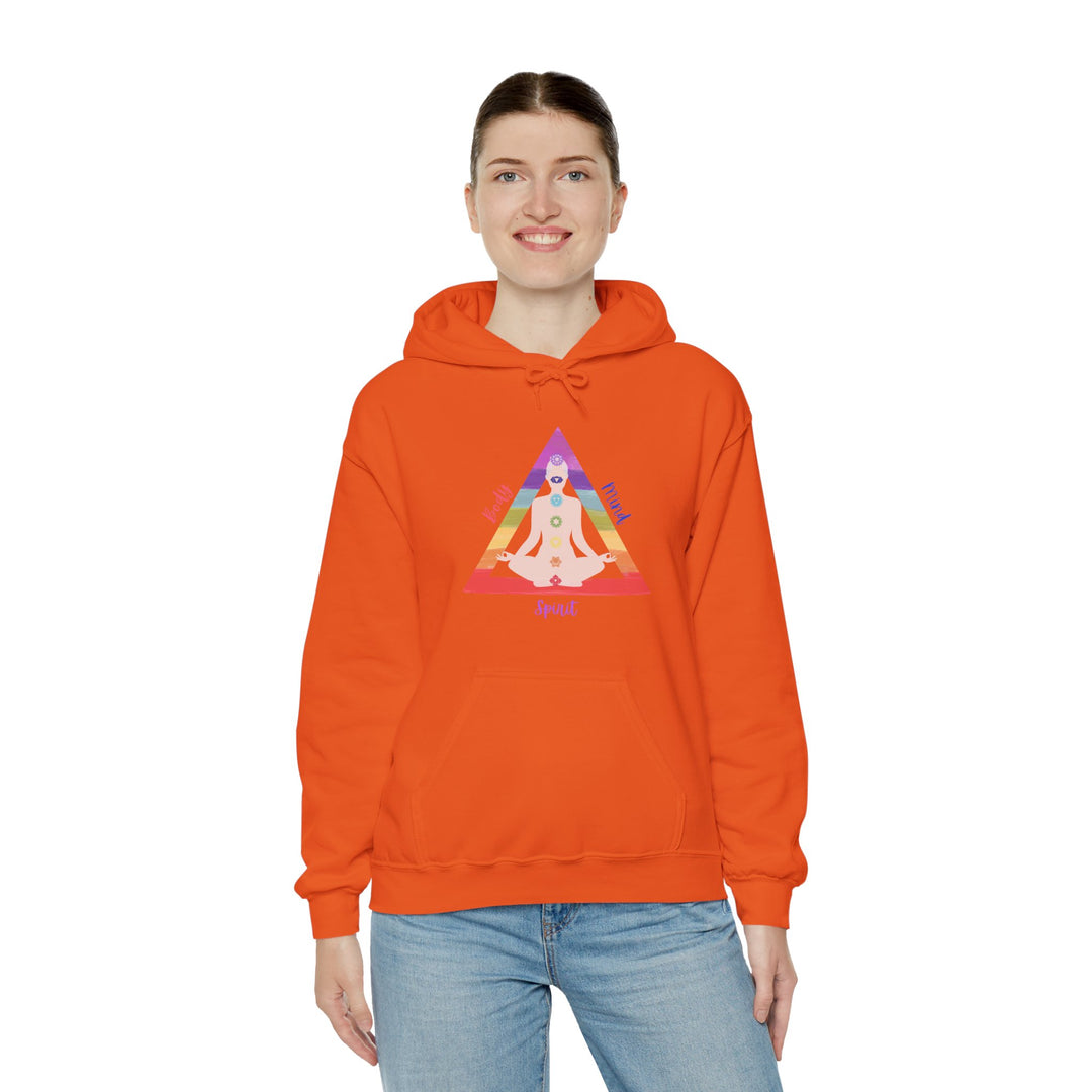 Triangle Connect Body Mind Spirit Chakra Unisex Heavy Blend™ Hooded Sweatshirt