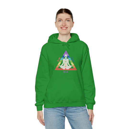 Triangle Connect Body Mind Spirit Chakra Unisex Heavy Blend™ Hooded Sweatshirt