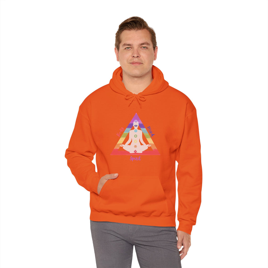 Triangle Connect Body Mind Spirit Chakra Unisex Heavy Blend™ Hooded Sweatshirt