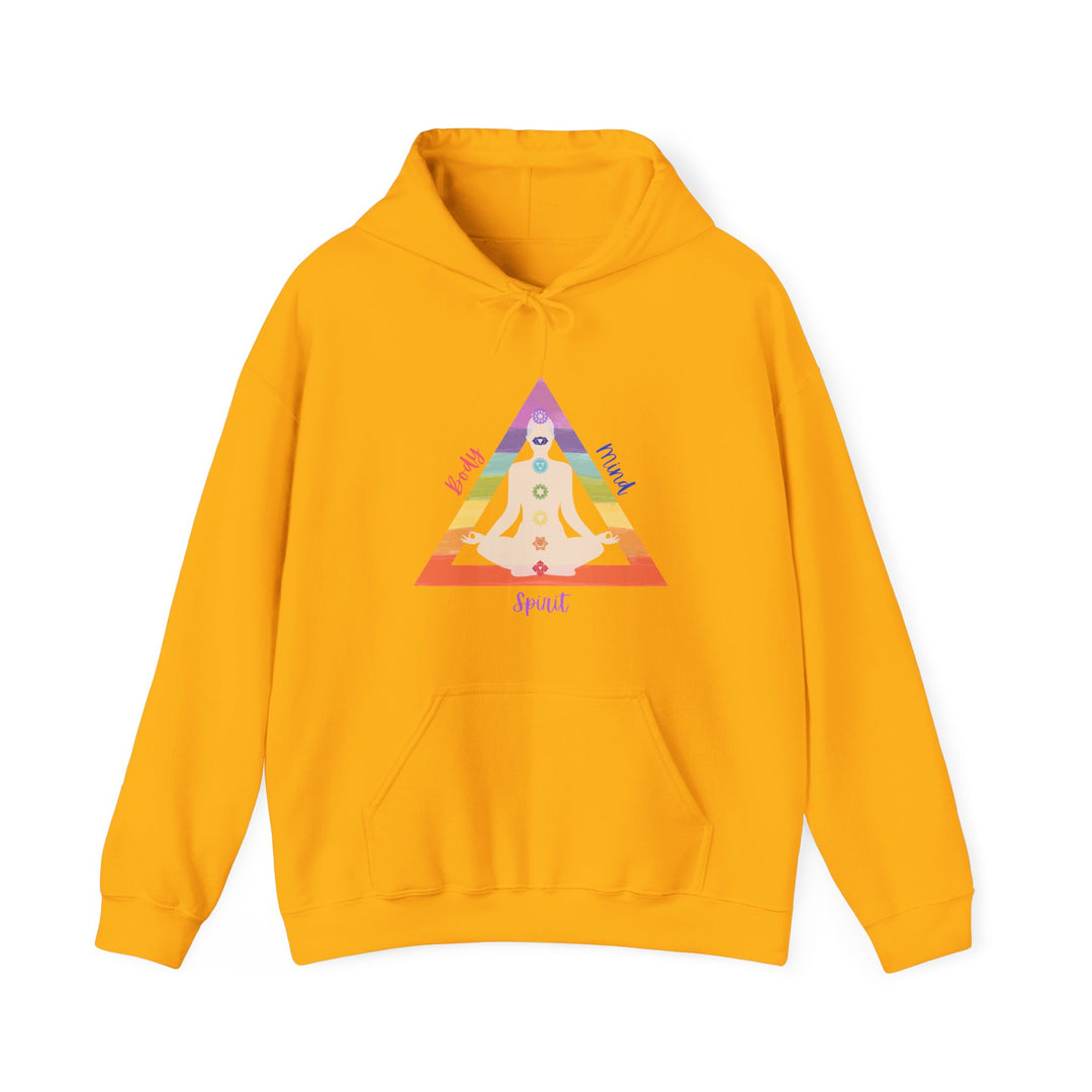 Triangle Connect Body Mind Spirit Chakra Unisex Heavy Blend™ Hooded Sweatshirt