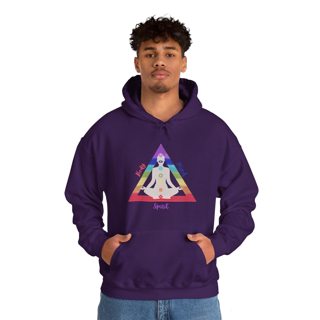 Triangle Connect Body Mind Spirit Chakra Unisex Heavy Blend™ Hooded Sweatshirt