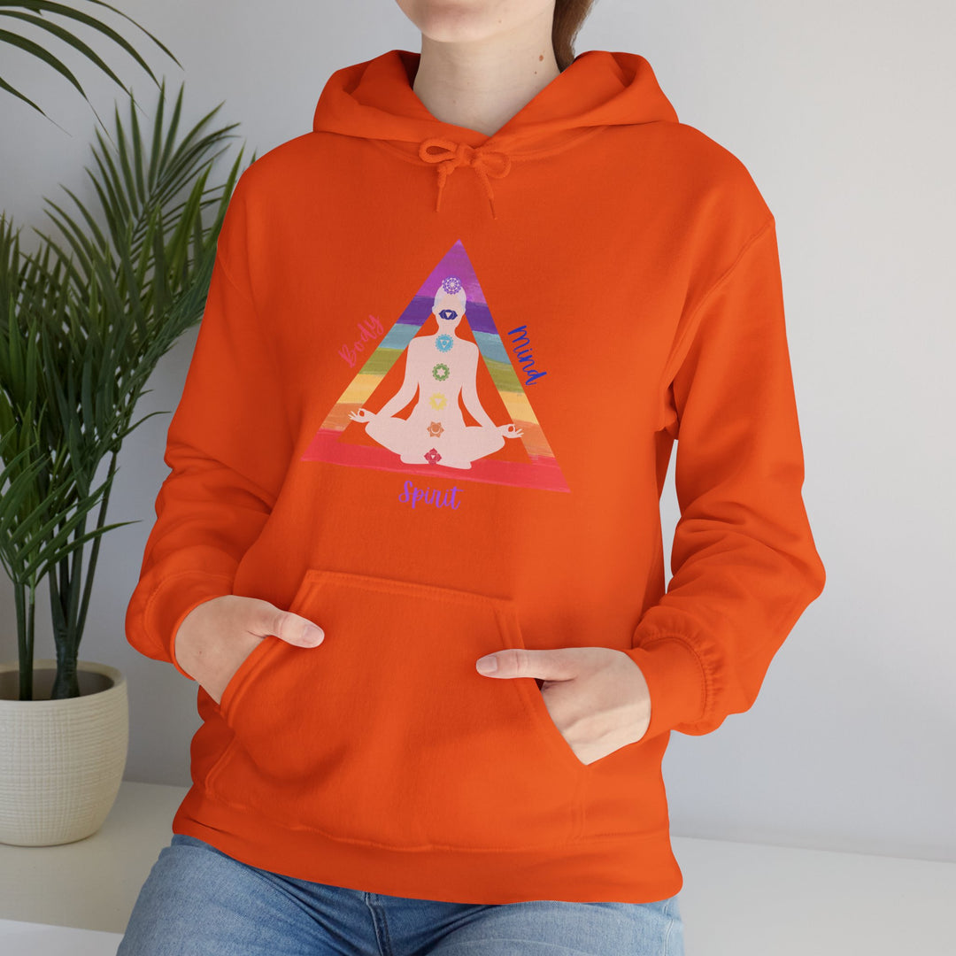 Triangle Connect Body Mind Spirit Chakra Unisex Heavy Blend™ Hooded Sweatshirt