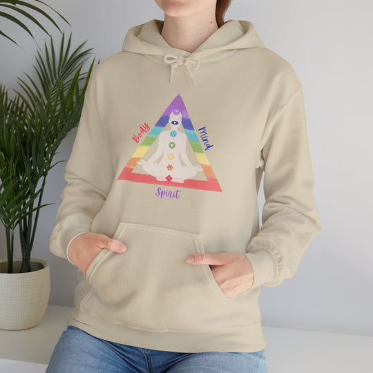 Triangle Connect Body Mind Spirit Chakra Unisex Heavy Blend™ Hooded Sweatshirt