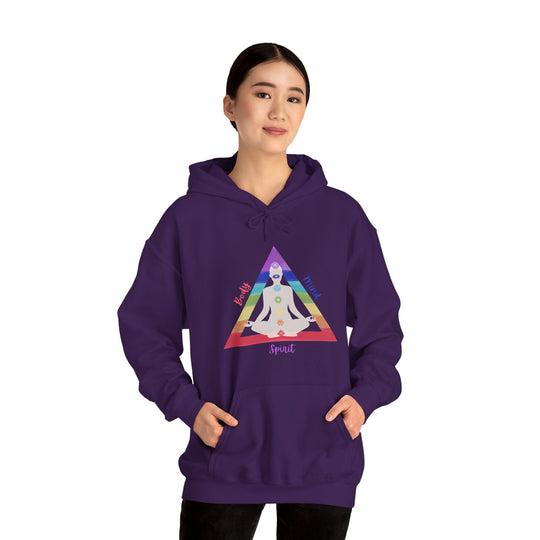 Triangle Connect Body Mind Spirit Chakra Unisex Heavy Blend™ Hooded Sweatshirt