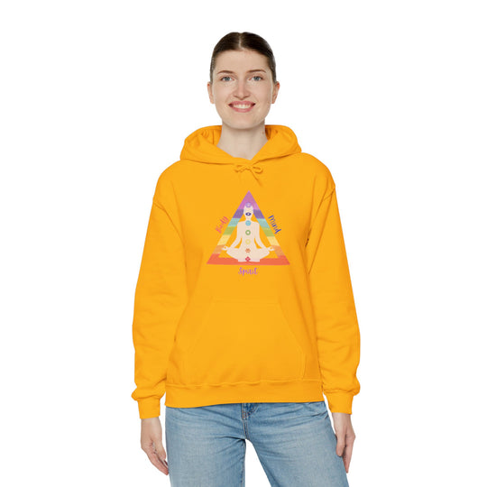 Triangle Connect Body Mind Spirit Chakra Unisex Heavy Blend™ Hooded Sweatshirt