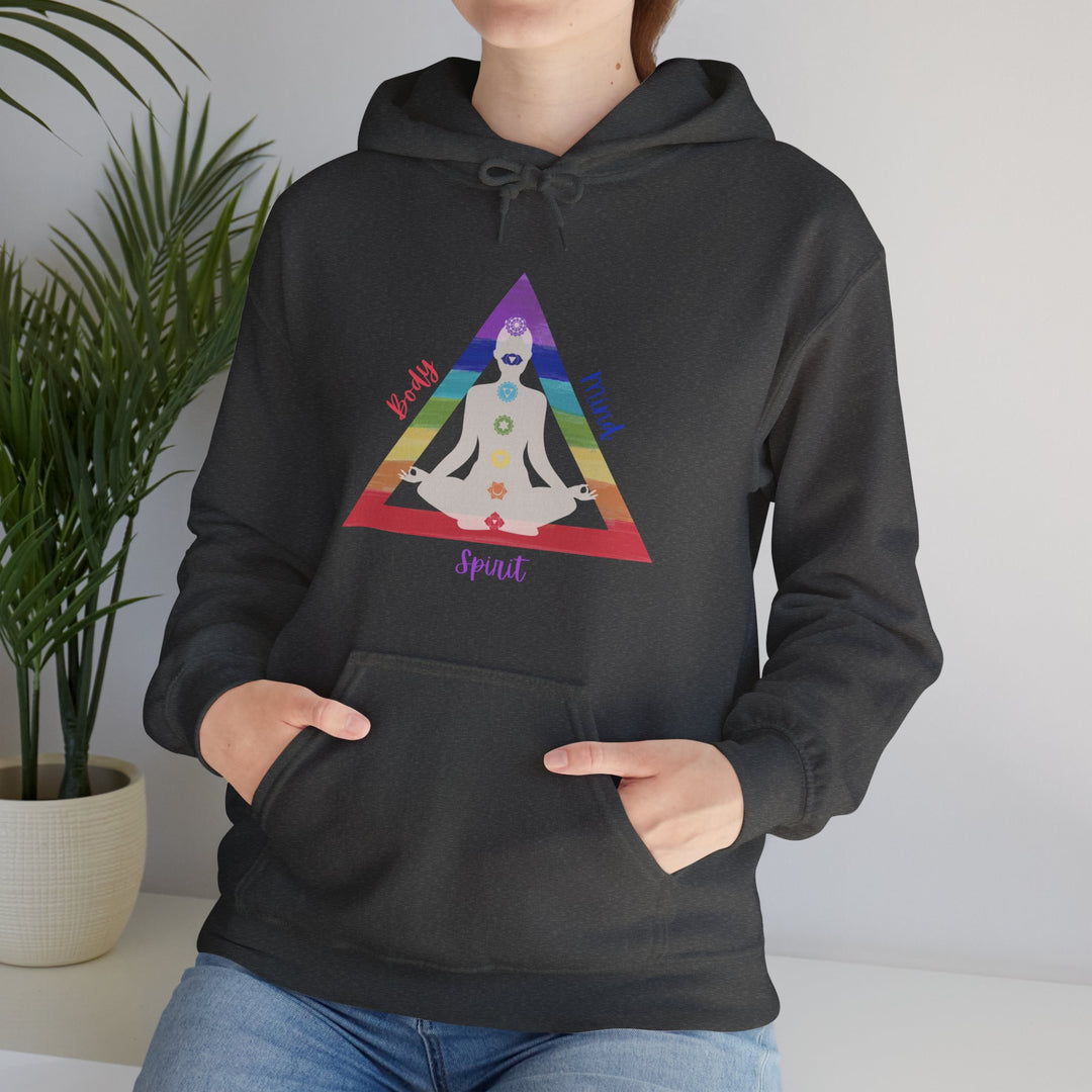 Triangle Connect Body Mind Spirit Chakra Unisex Heavy Blend™ Hooded Sweatshirt