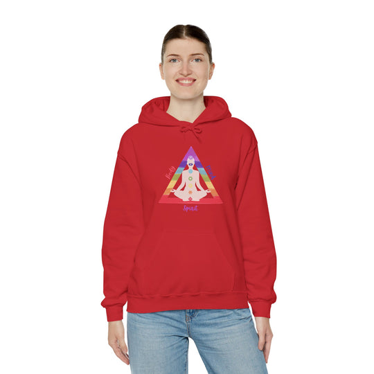 Triangle Connect Body Mind Spirit Chakra Unisex Heavy Blend™ Hooded Sweatshirt