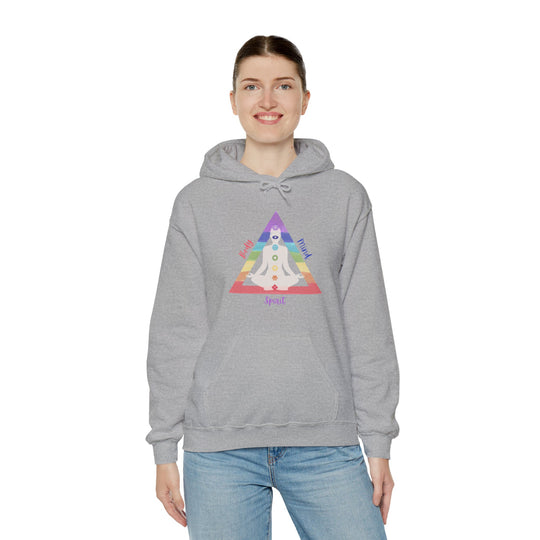 Triangle Connect Body Mind Spirit Chakra Unisex Heavy Blend™ Hooded Sweatshirt