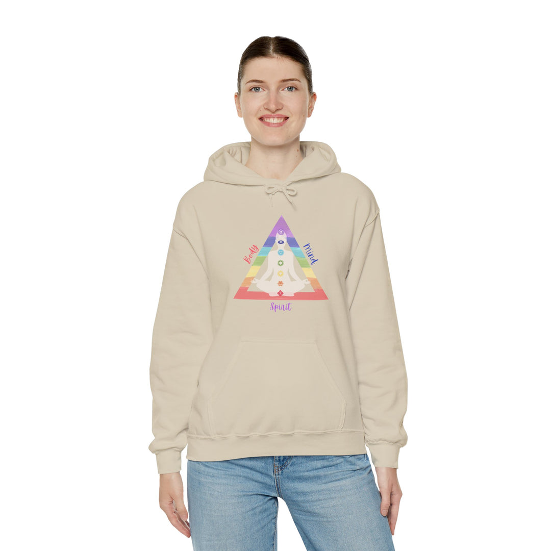 Triangle Connect Body Mind Spirit Chakra Unisex Heavy Blend™ Hooded Sweatshirt