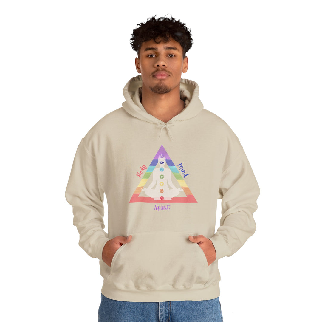 Triangle Connect Body Mind Spirit Chakra Unisex Heavy Blend™ Hooded Sweatshirt