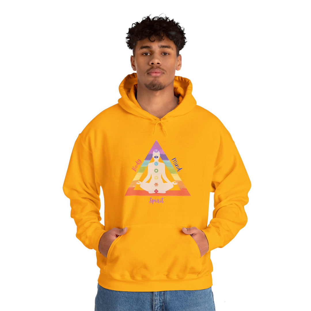 Triangle Connect Body Mind Spirit Chakra Unisex Heavy Blend™ Hooded Sweatshirt