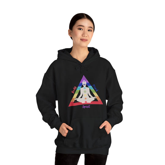 Triangle Connect Body Mind Spirit Chakra Unisex Heavy Blend™ Hooded Sweatshirt