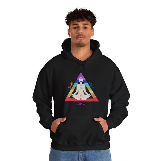 Triangle Connect Body Mind Spirit Chakra Unisex Heavy Blend™ Hooded Sweatshirt