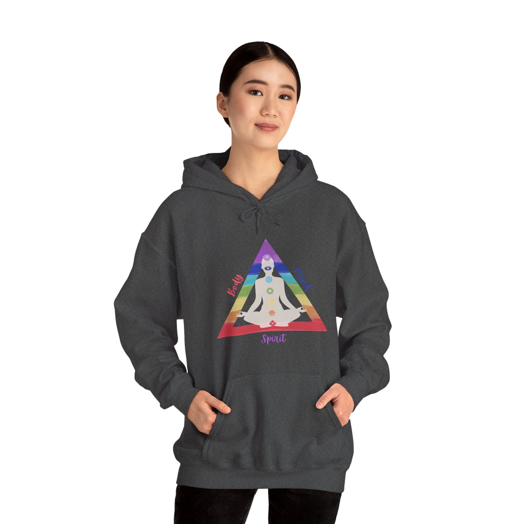 Triangle Connect Body Mind Spirit Chakra Unisex Heavy Blend™ Hooded Sweatshirt