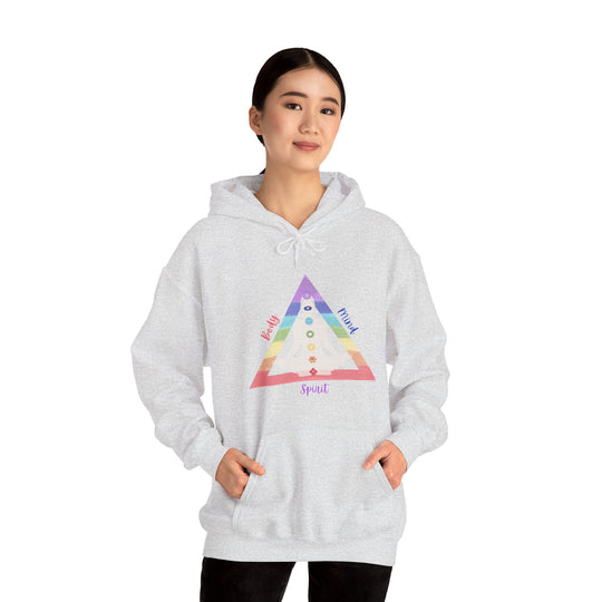 Triangle Connect Body Mind Spirit Chakra Unisex Heavy Blend™ Hooded Sweatshirt