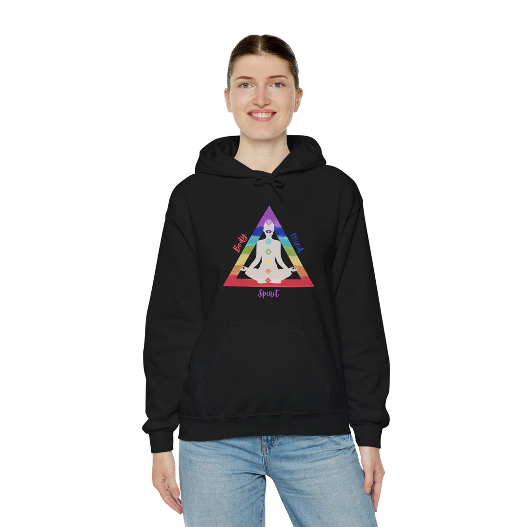 Triangle Connect Body Mind Spirit Chakra Unisex Heavy Blend™ Hooded Sweatshirt