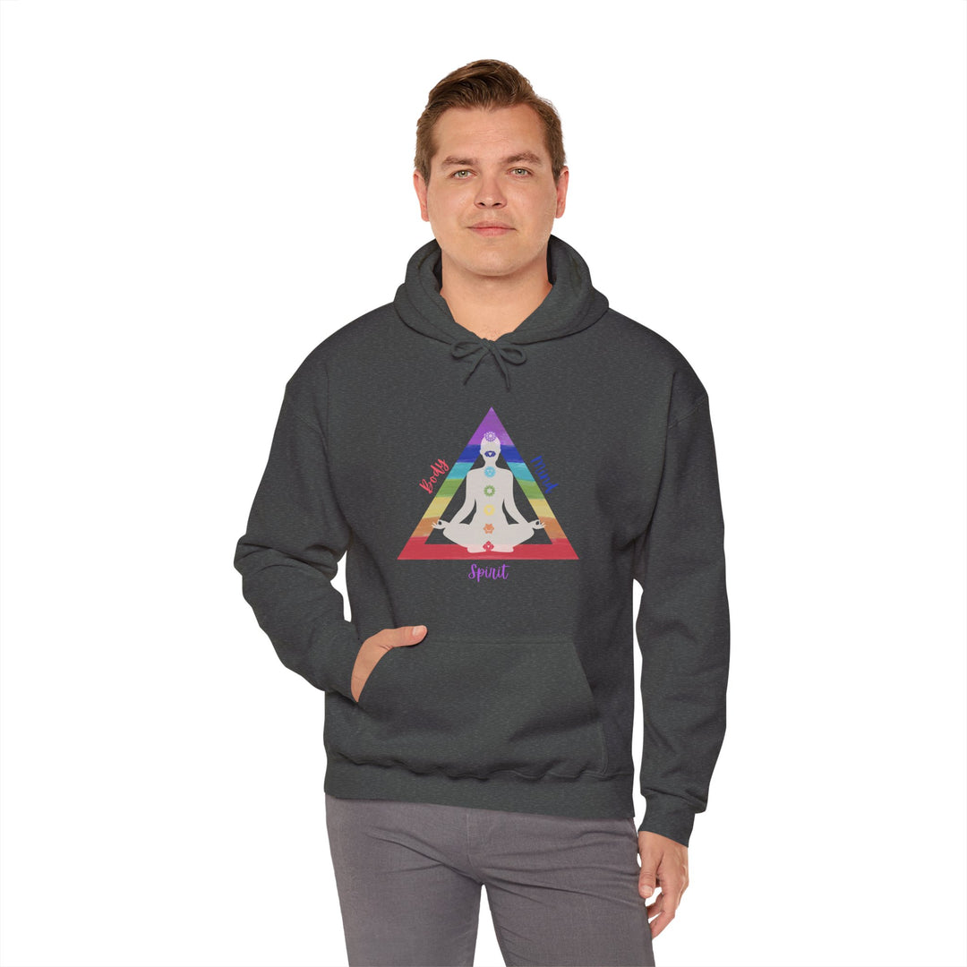 Triangle Connect Body Mind Spirit Chakra Unisex Heavy Blend™ Hooded Sweatshirt