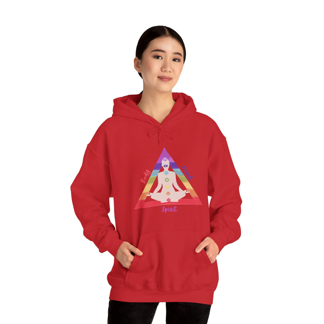 Triangle Connect Body Mind Spirit Chakra Unisex Heavy Blend™ Hooded Sweatshirt