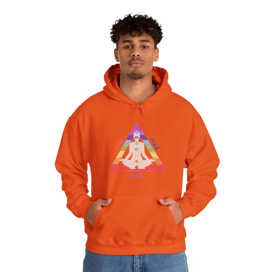 Triangle Connect Body Mind Spirit Chakra Unisex Heavy Blend™ Hooded Sweatshirt