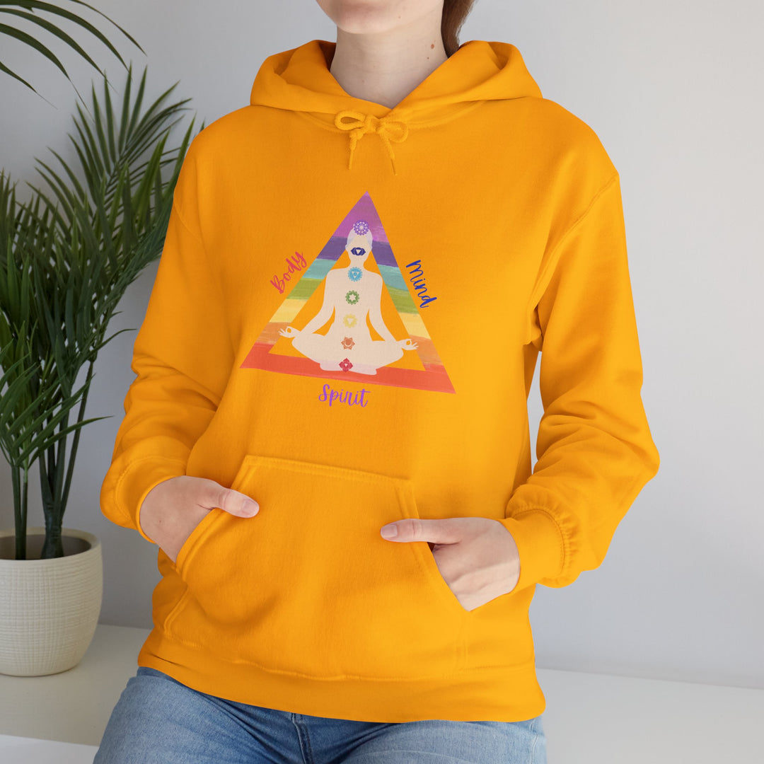 Triangle Connect Body Mind Spirit Chakra Unisex Heavy Blend™ Hooded Sweatshirt