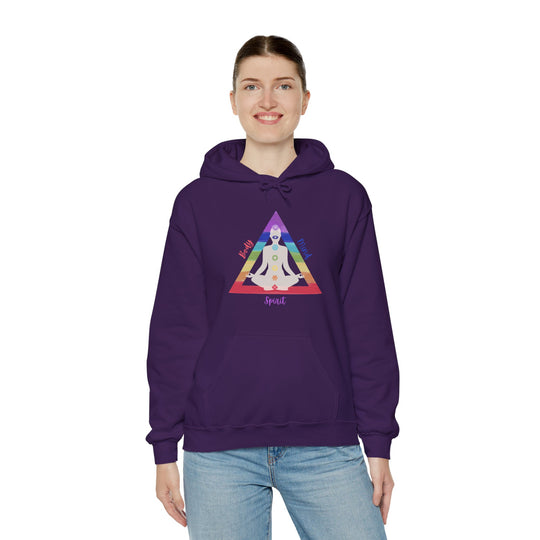 Triangle Connect Body Mind Spirit Chakra Unisex Heavy Blend™ Hooded Sweatshirt