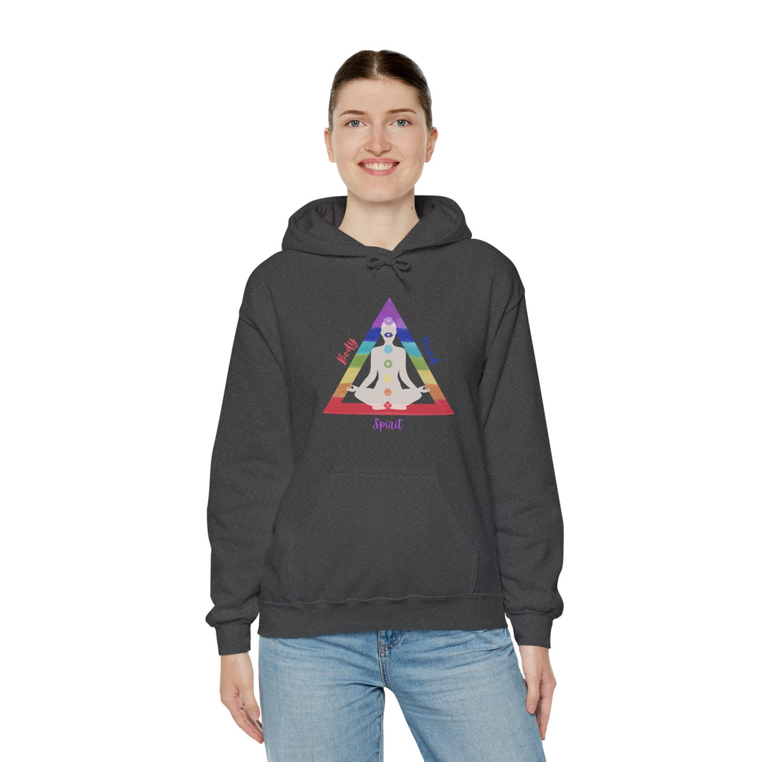 Triangle Connect Body Mind Spirit Chakra Unisex Heavy Blend™ Hooded Sweatshirt