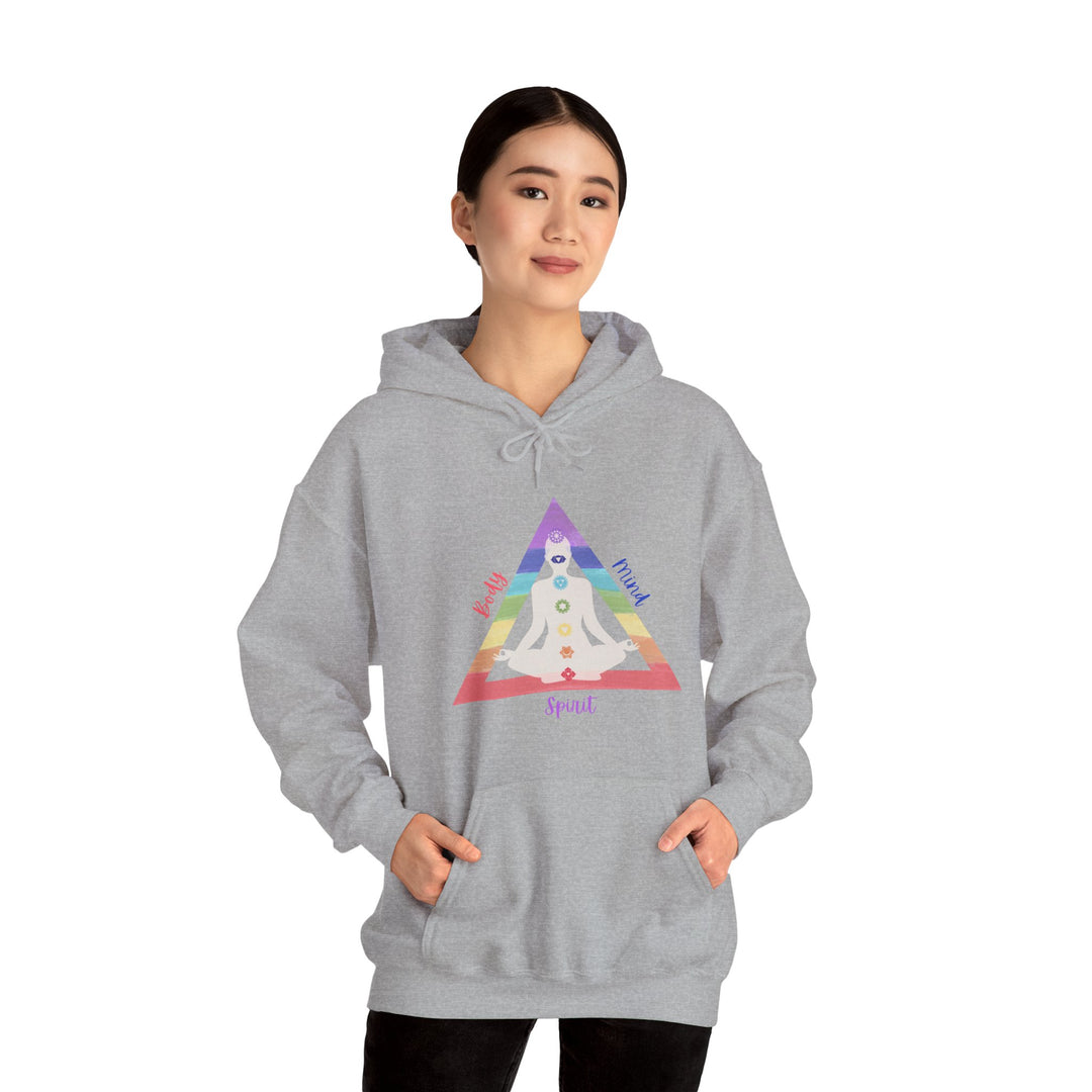 Triangle Connect Body Mind Spirit Chakra Unisex Heavy Blend™ Hooded Sweatshirt