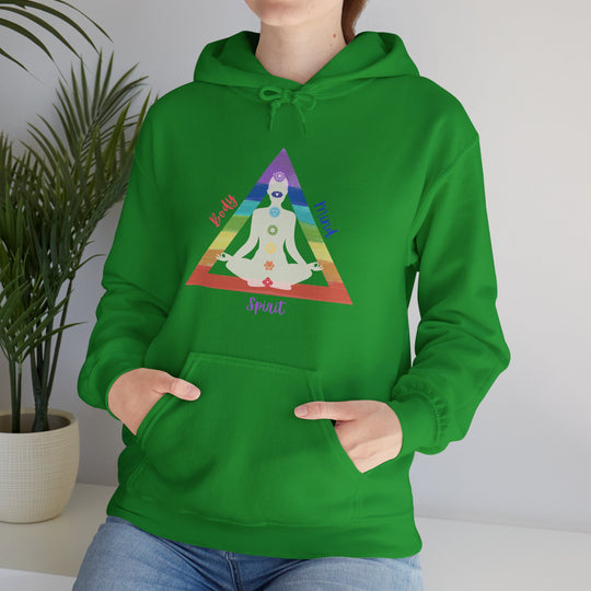 Triangle Connect Body Mind Spirit Chakra Unisex Heavy Blend™ Hooded Sweatshirt