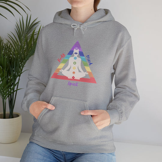 Triangle Connect Body Mind Spirit Chakra Unisex Heavy Blend™ Hooded Sweatshirt