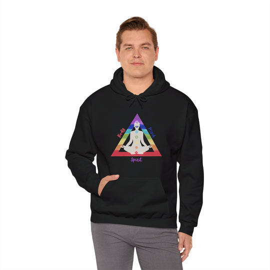 Triangle Connect Body Mind Spirit Chakra Unisex Heavy Blend™ Hooded Sweatshirt