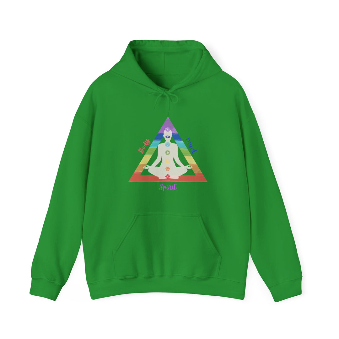 Triangle Connect Body Mind Spirit Chakra Unisex Heavy Blend™ Hooded Sweatshirt